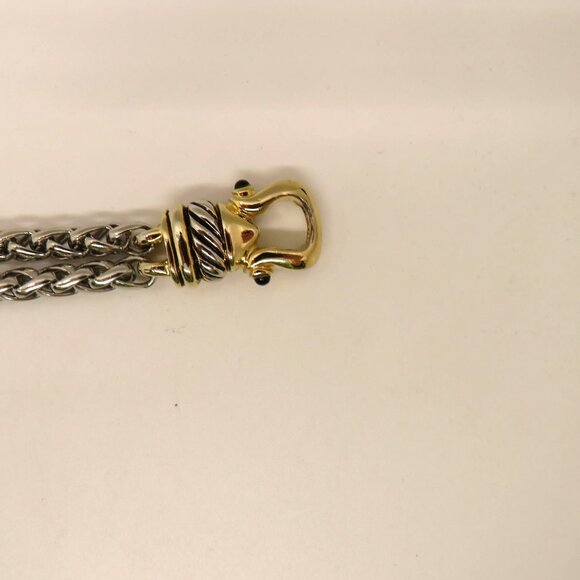 Vintage Bracelet Gold Silver Tone Hook Magnetic Clasp  Woven Chain Design - Picture 16 of 16